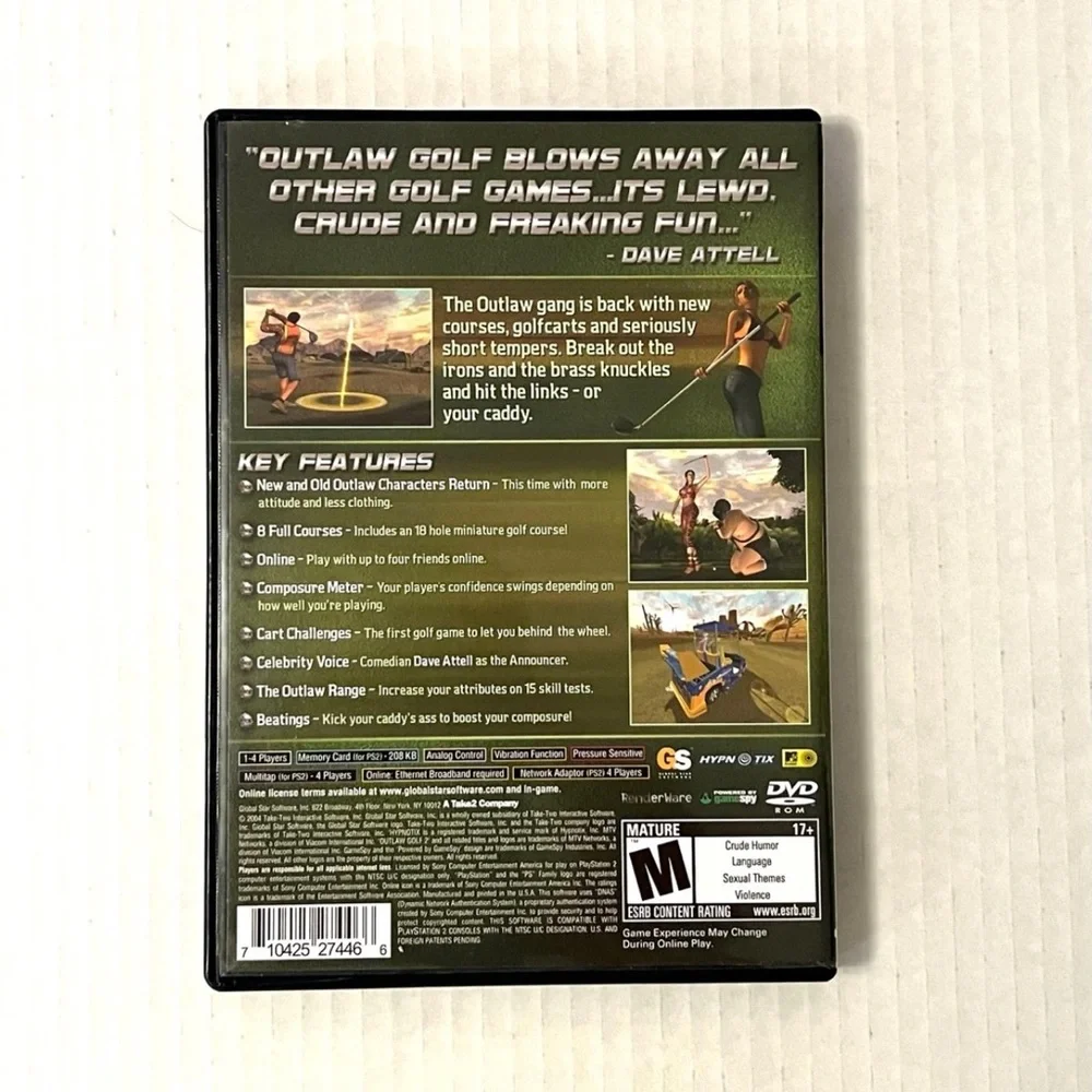 Outlaw Golf 2 (Sony PlayStation 2, 2004) Complete & Tested